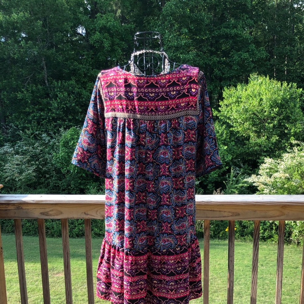 EUC Women’s Bohemian Chic Purple Multi SZ Large - Picture 2 of 5